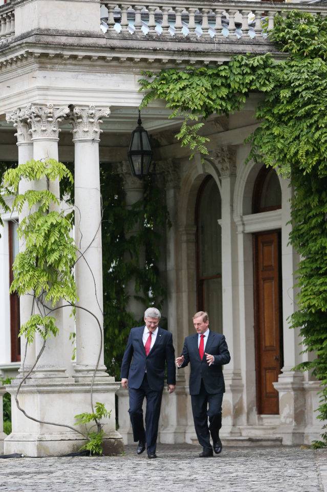 The Prime Minister of Canada, Stephen Harper, with An Taoiseach Enda Kenny TD, at Farmleigh House in June 2013. Maxwell Photography.