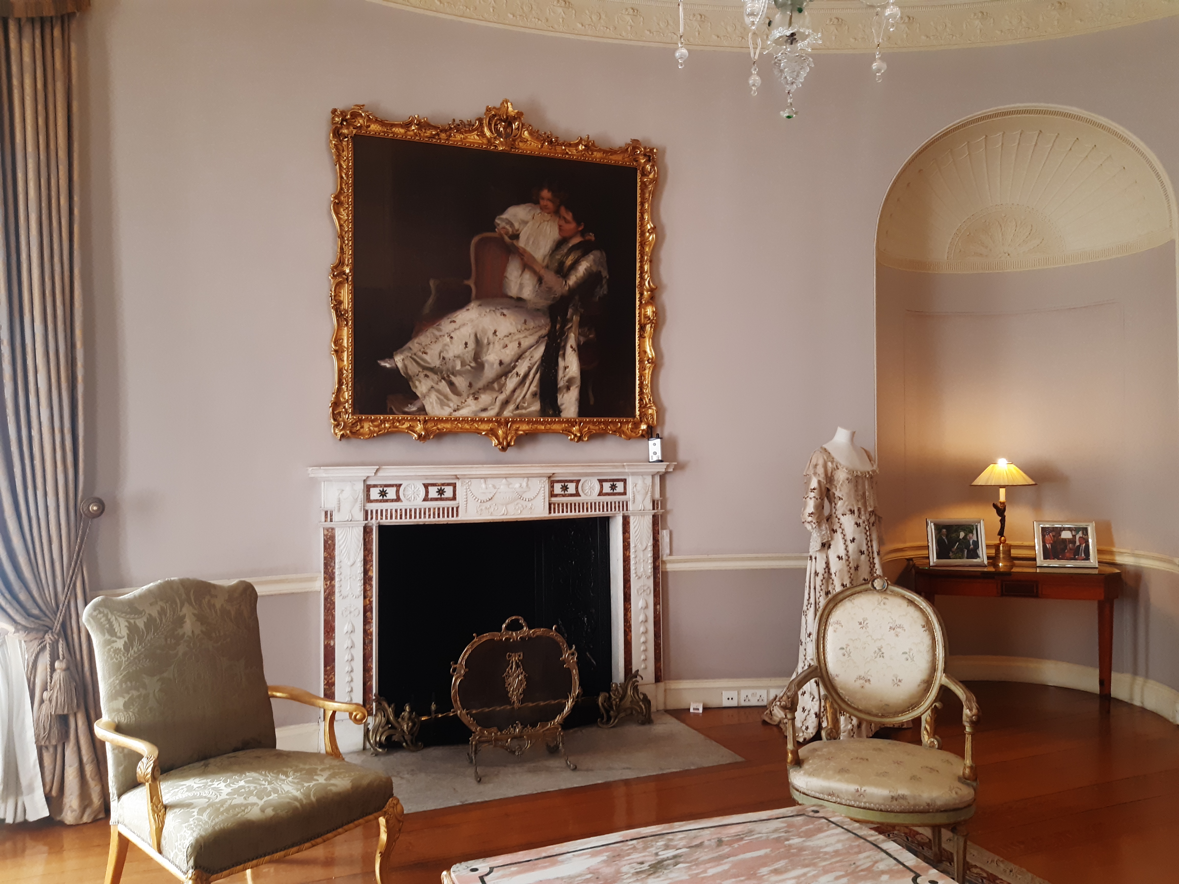 The boudoir featuring Walter Osborne painting of Mary Guinness and daughter Margaret