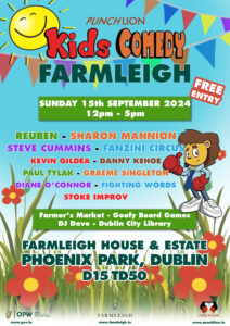 Punch Lion Kids comedy festival at Farmleigh advertisement. Sunday 15th September.