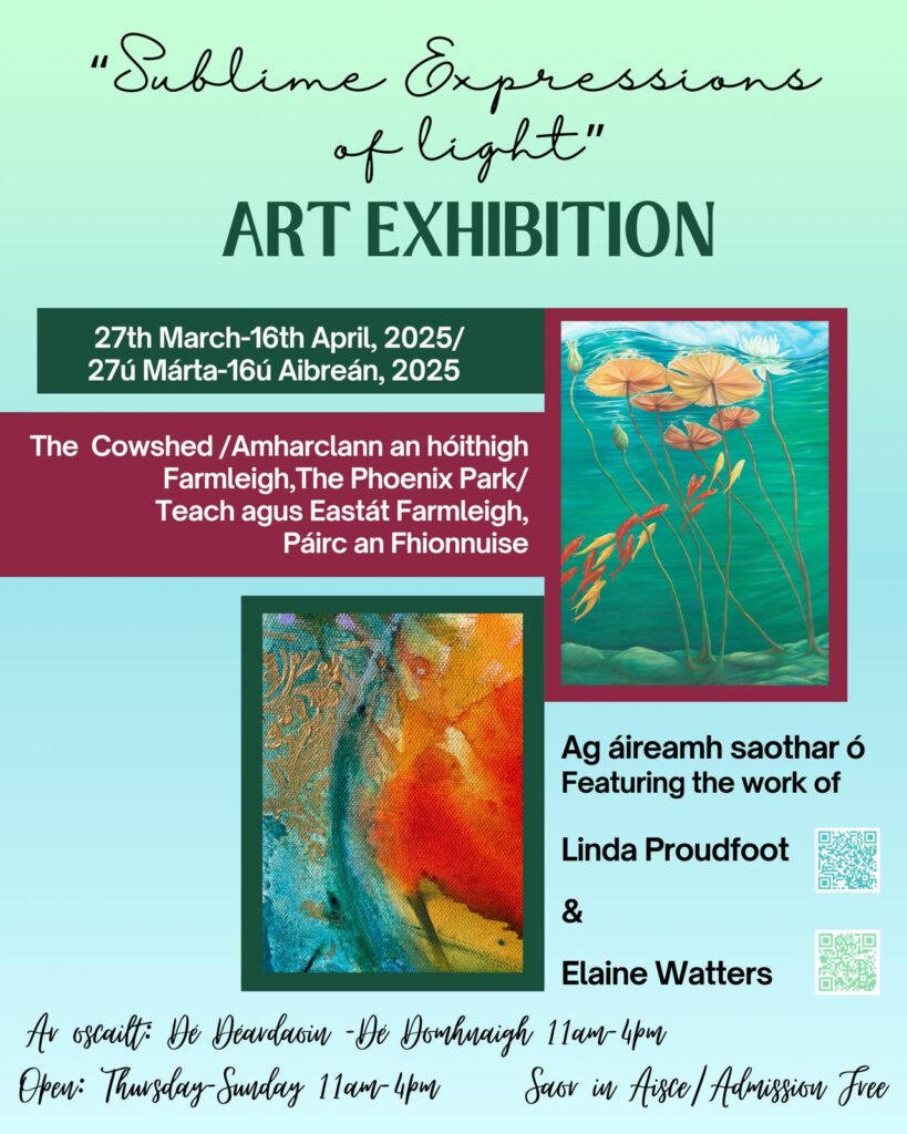 Poster advertising art exhibition by Linda Proudfoot and Elaine Watters